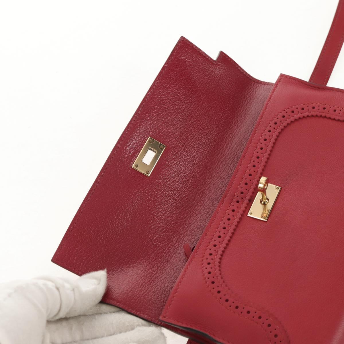 HERMES Kelly Long Wallet Leather Red Gold Auth 144824SAM