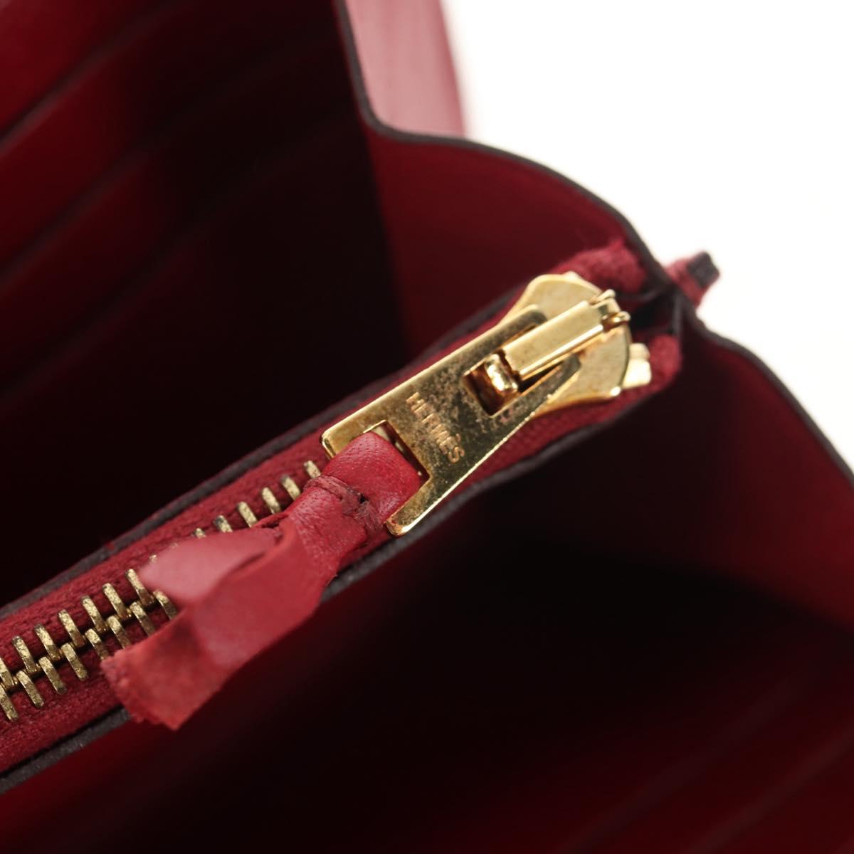 HERMES Kelly Long Wallet Leather Red Gold Auth 144824SAM