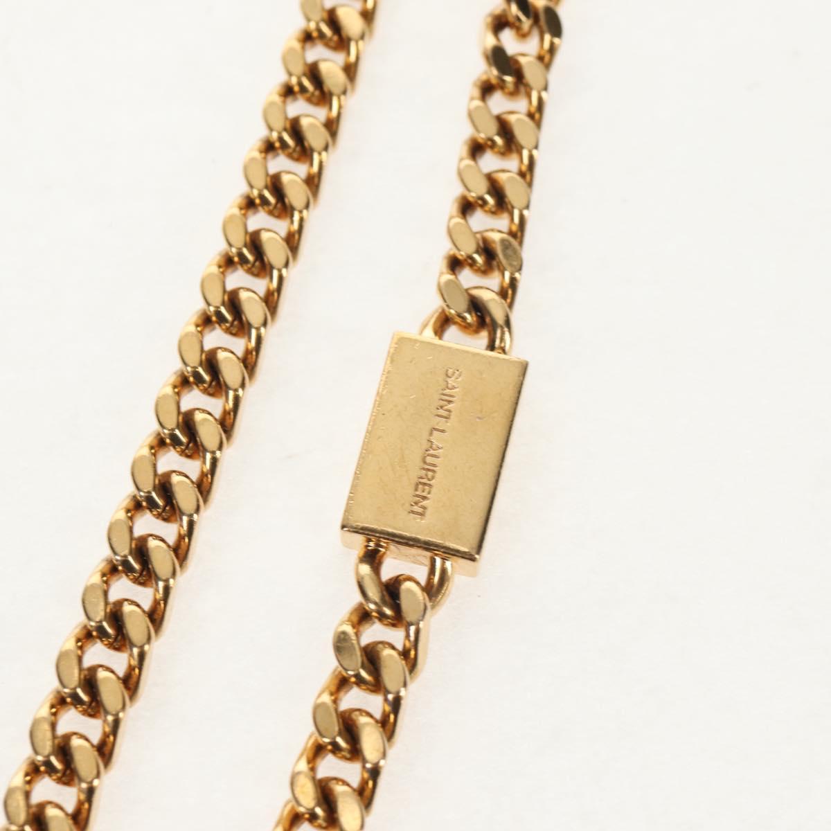 SAINT LAURENT Chain Kate Small Shoulder Bag Leather Blue Gold Auth 144825AV