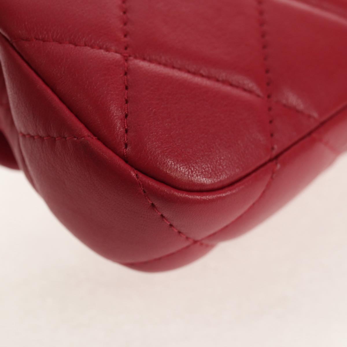 CHANEL Matelasse Chain Shoulder Bag Lamb Skin Pink Gold CC Auth 144828SAM