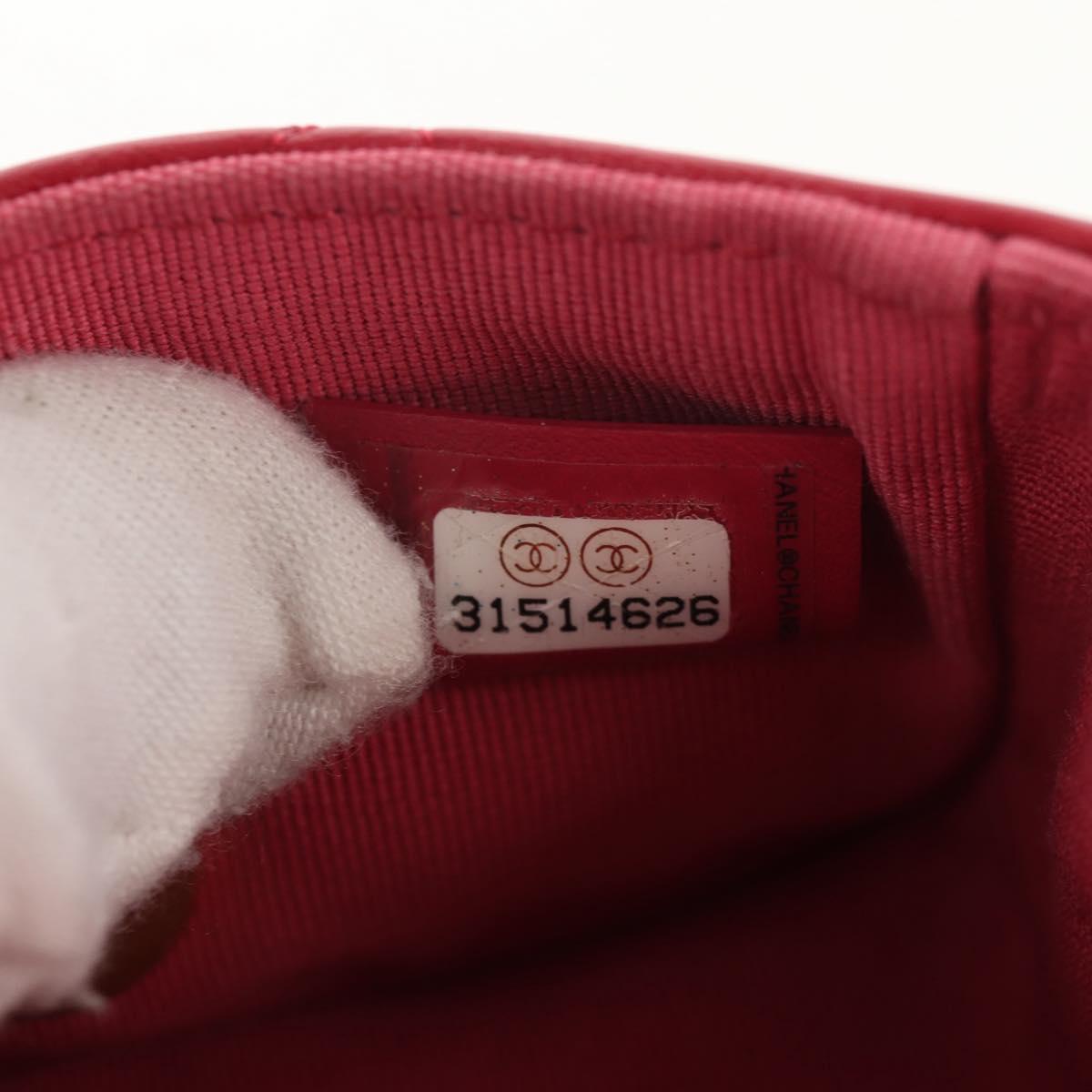 CHANEL Matelasse Chain Shoulder Bag Lamb Skin Pink Gold CC Auth 144828SAM