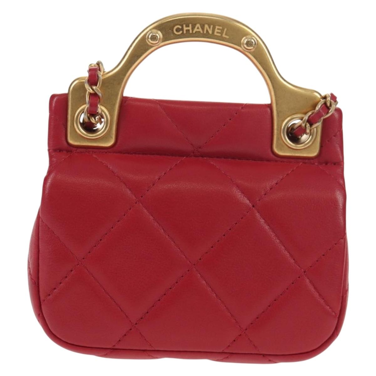 CHANEL Matelasse Chain Shoulder Bag Lamb Skin Pink Gold CC Auth 144828SAM