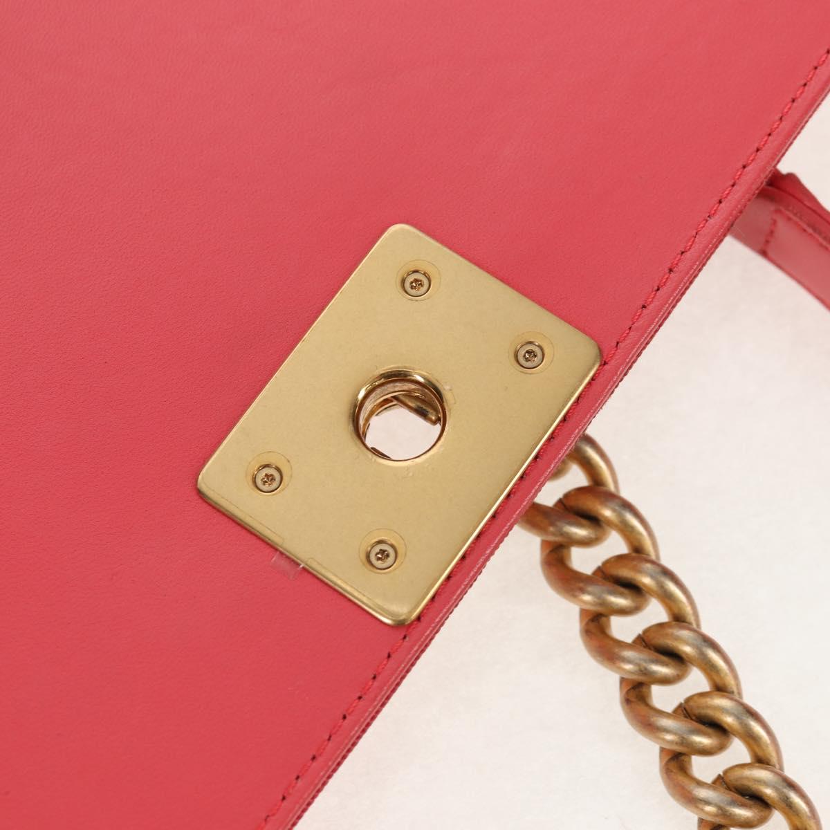 CHANEL Chain Matelasse Boy Chanel Bag Lamb Skin Pink Gold CC Auth 144832AM