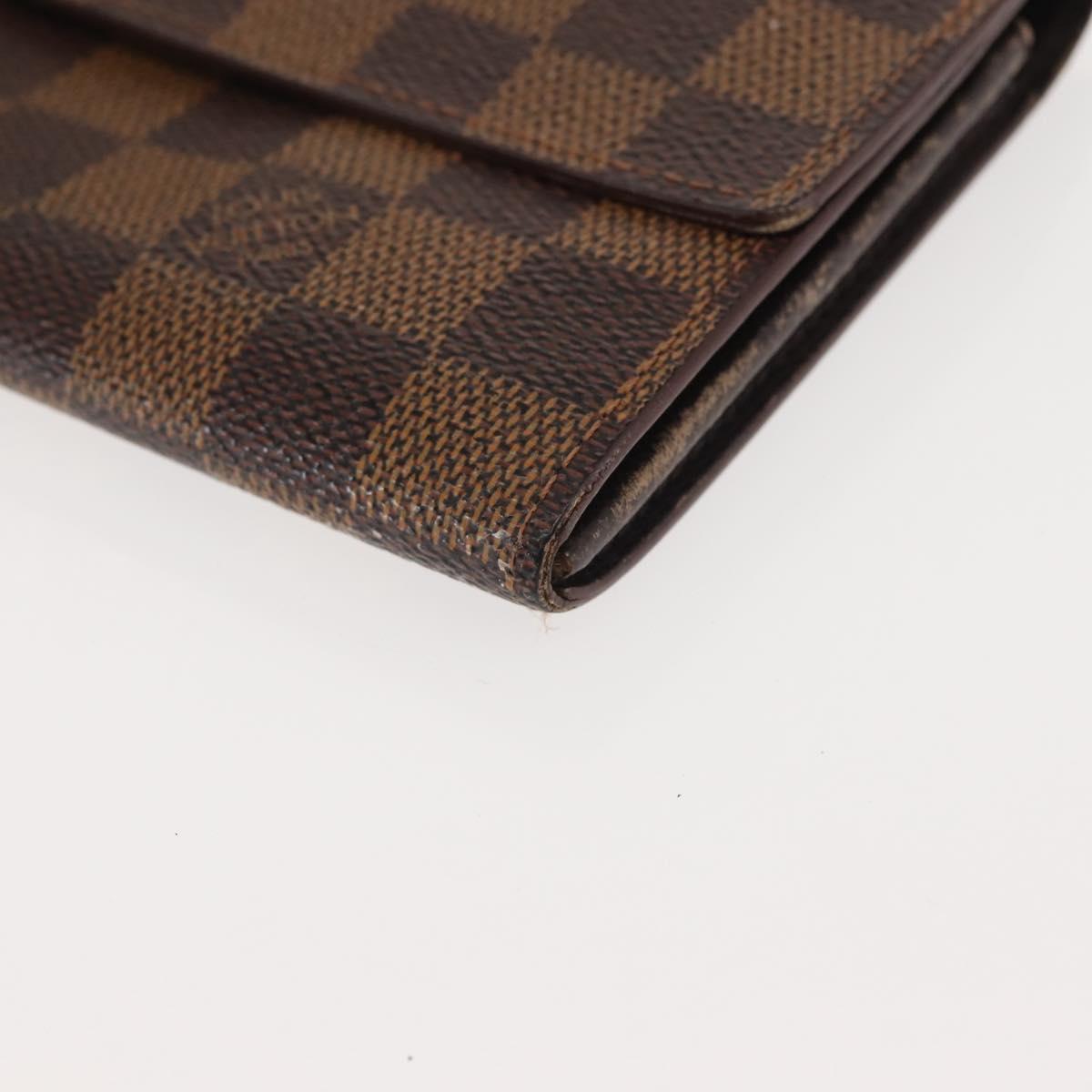 LOUIS VUITTON Damier Ebene Porte Monnaie Credit Wallet N61725 Auth 144838