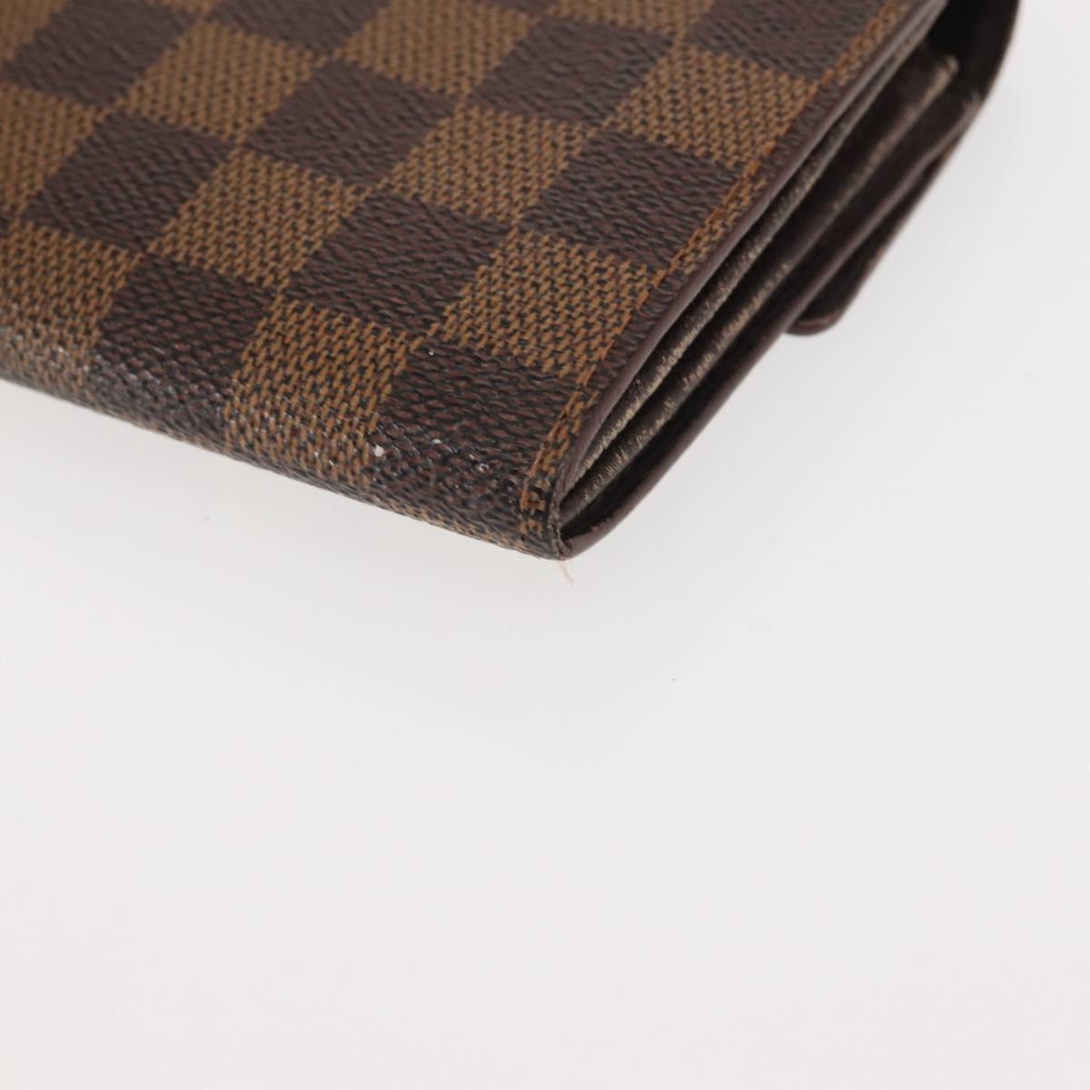 LOUIS VUITTON Damier Ebene Porte Monnaie Credit Wallet N61725 Auth 144838