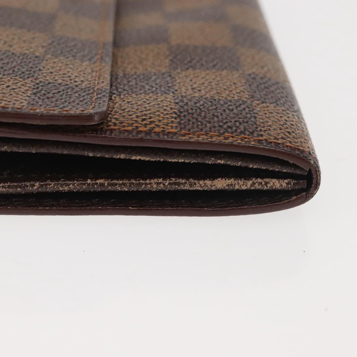 LOUIS VUITTON Damier Ebene Porte Monnaie Credit Wallet N61725 Auth 144838