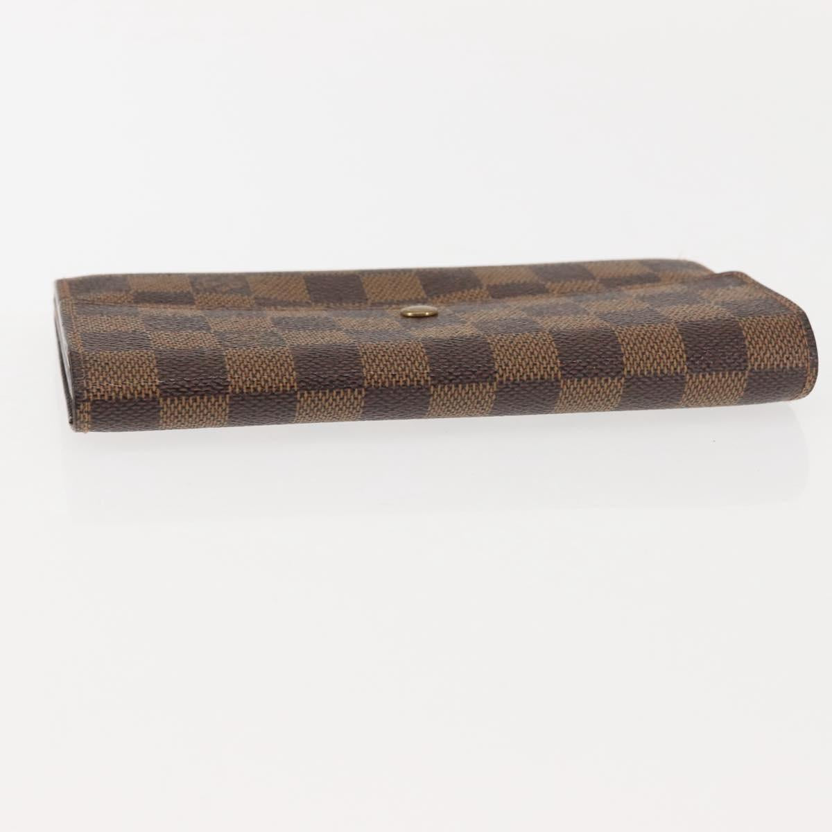 LOUIS VUITTON Damier Ebene Porte Monnaie Credit Wallet N61725 Auth 144838