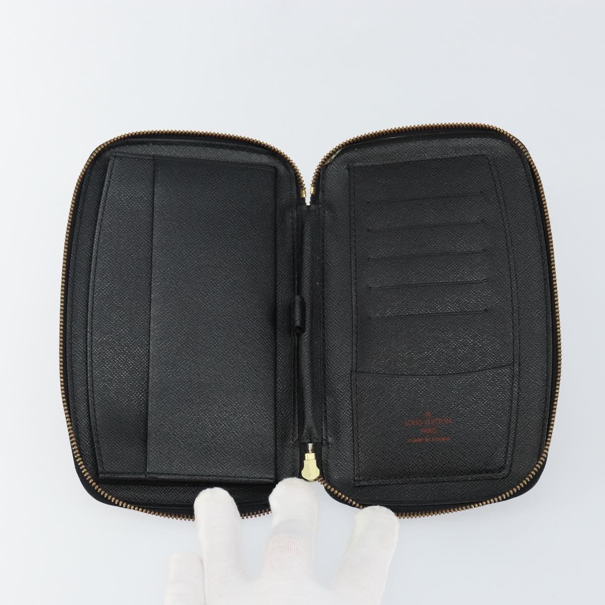 LOUIS VUITTON Epi Agenda Geode Travel Case Black M63872 LV Auth 144841