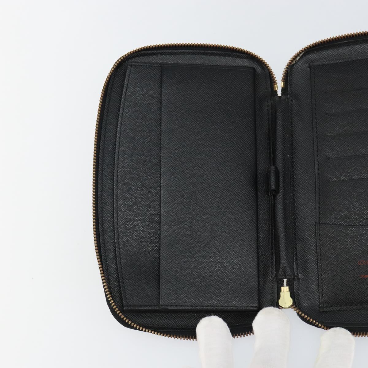 LOUIS VUITTON Epi Agenda Geode Travel Case Black M63872 LV Auth 144841