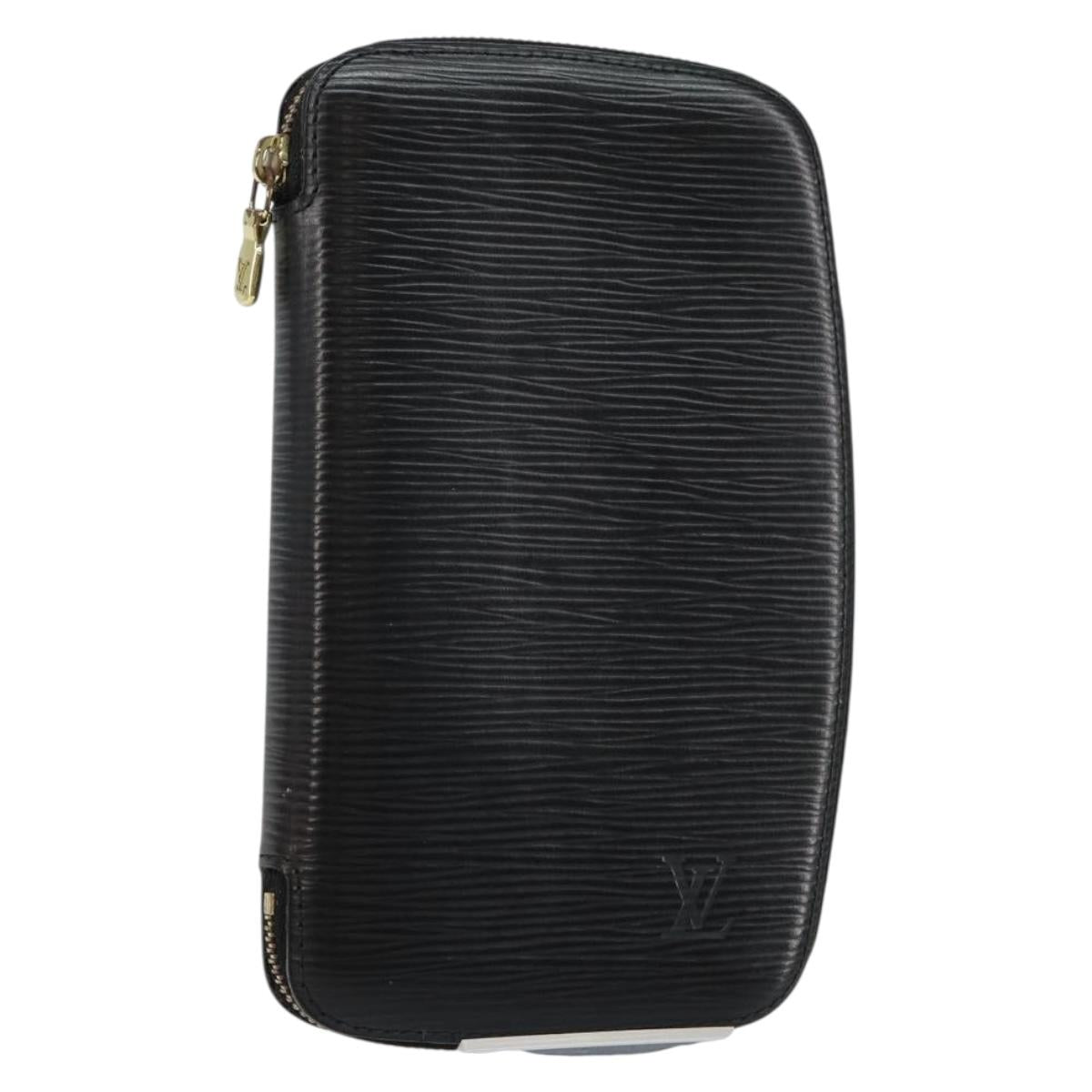 LOUIS VUITTON Epi Agenda Geode Travel Case Black M63872 LV Auth 144841