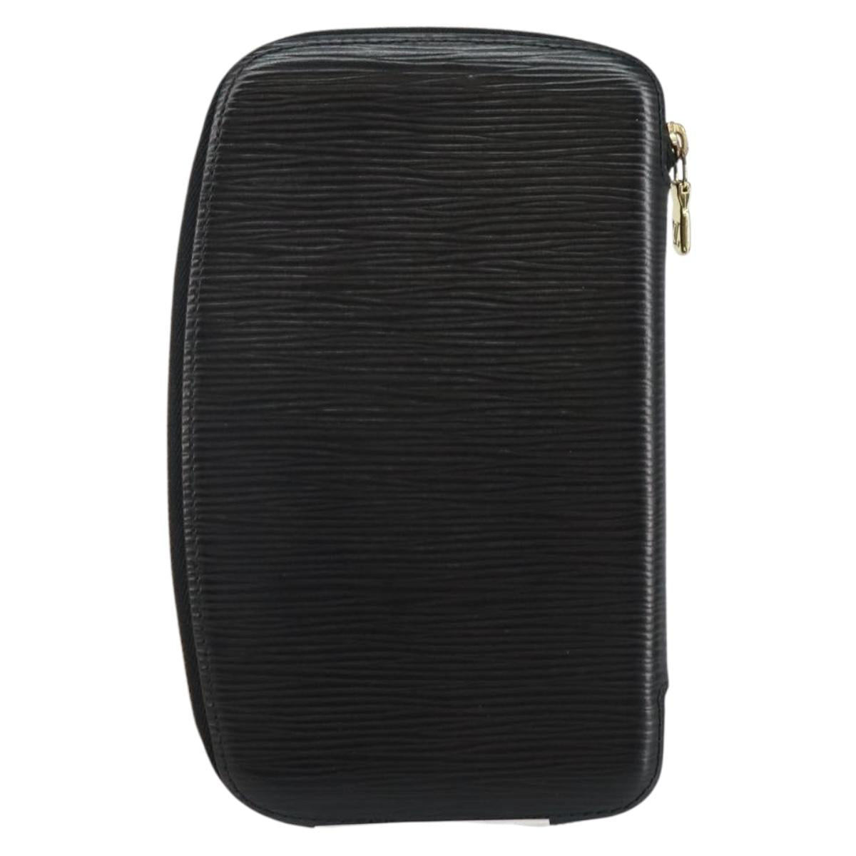 LOUIS VUITTON Epi Agenda Geode Travel Case Black M63872 LV Auth 144841