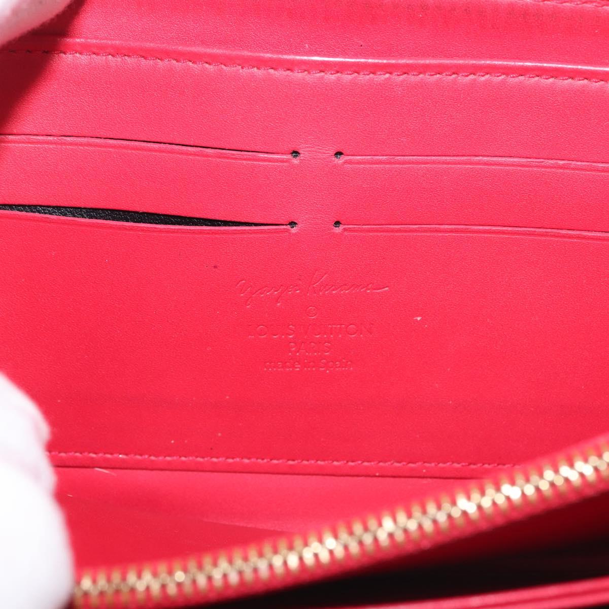 LOUIS VUITTON Monogram Vernis Yayoi Kusama Wallet Rouge M91572 LV Auth 144843