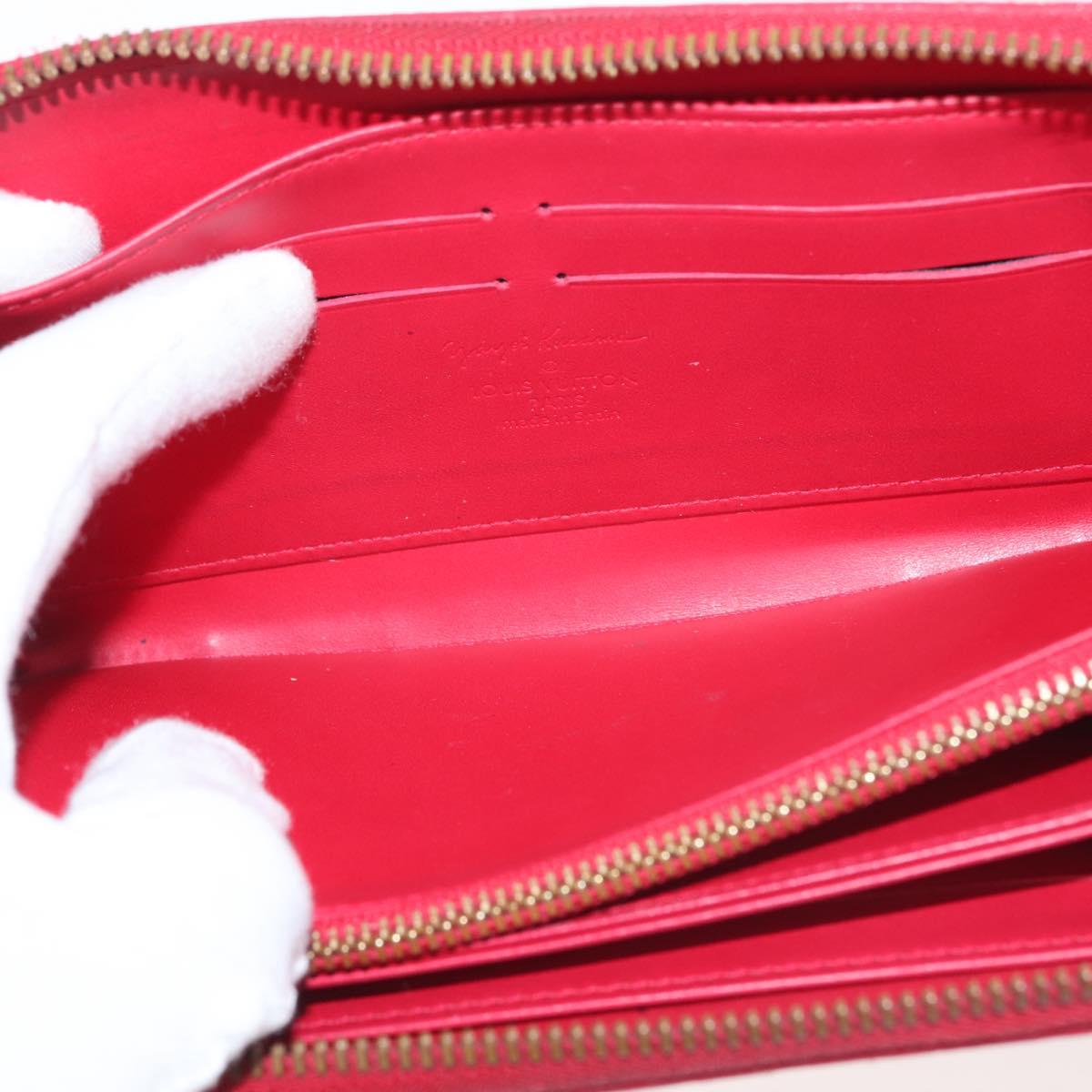 LOUIS VUITTON Monogram Vernis Yayoi Kusama Wallet Rouge M91572 LV Auth 144843