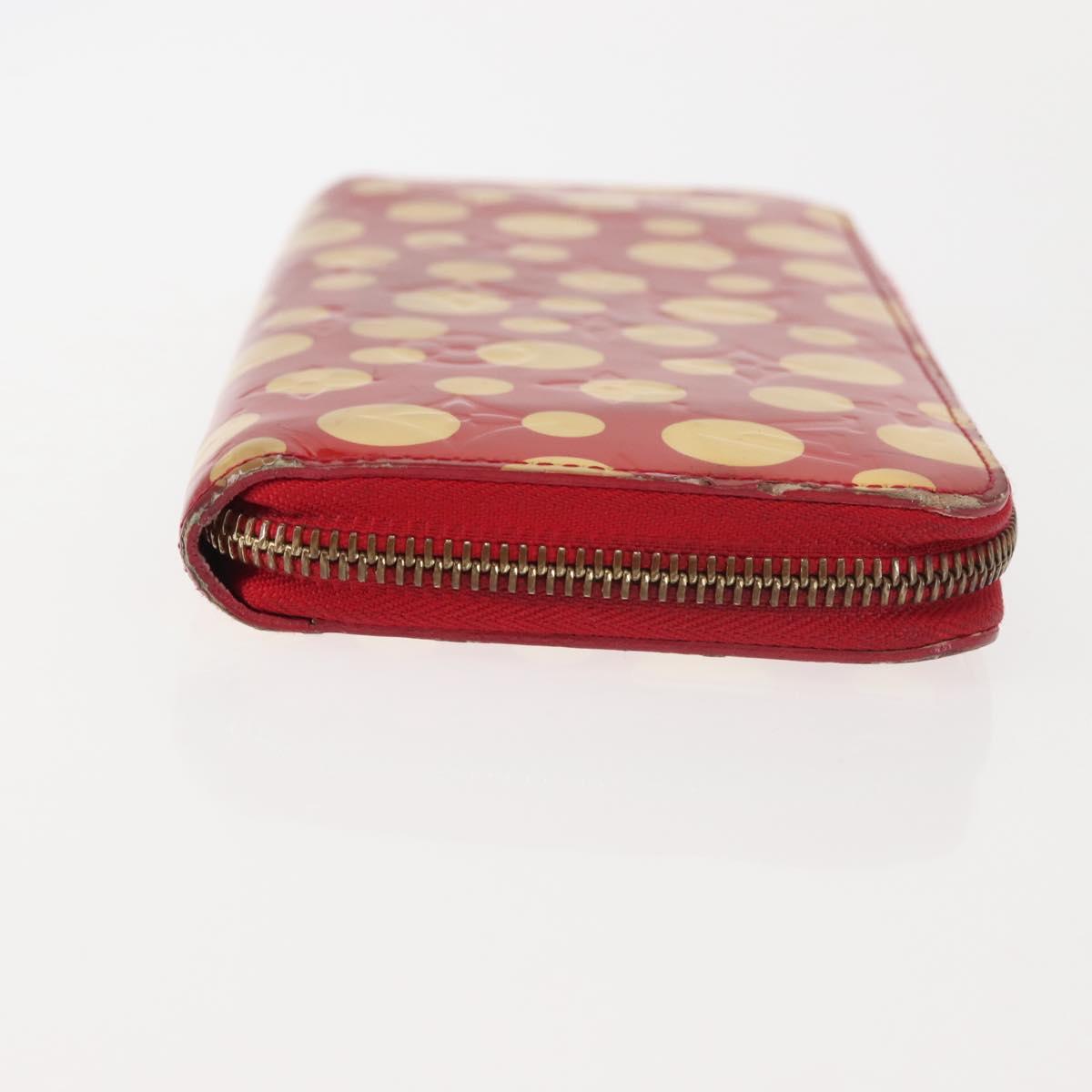 LOUIS VUITTON Monogram Vernis Yayoi Kusama Wallet Rouge M91572 LV Auth 144843