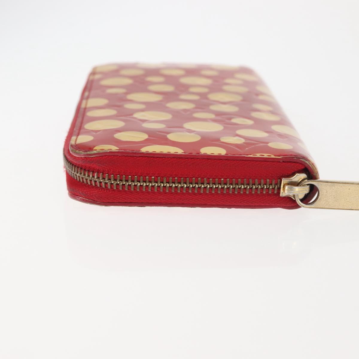 LOUIS VUITTON Monogram Vernis Yayoi Kusama Wallet Rouge M91572 LV Auth 144843