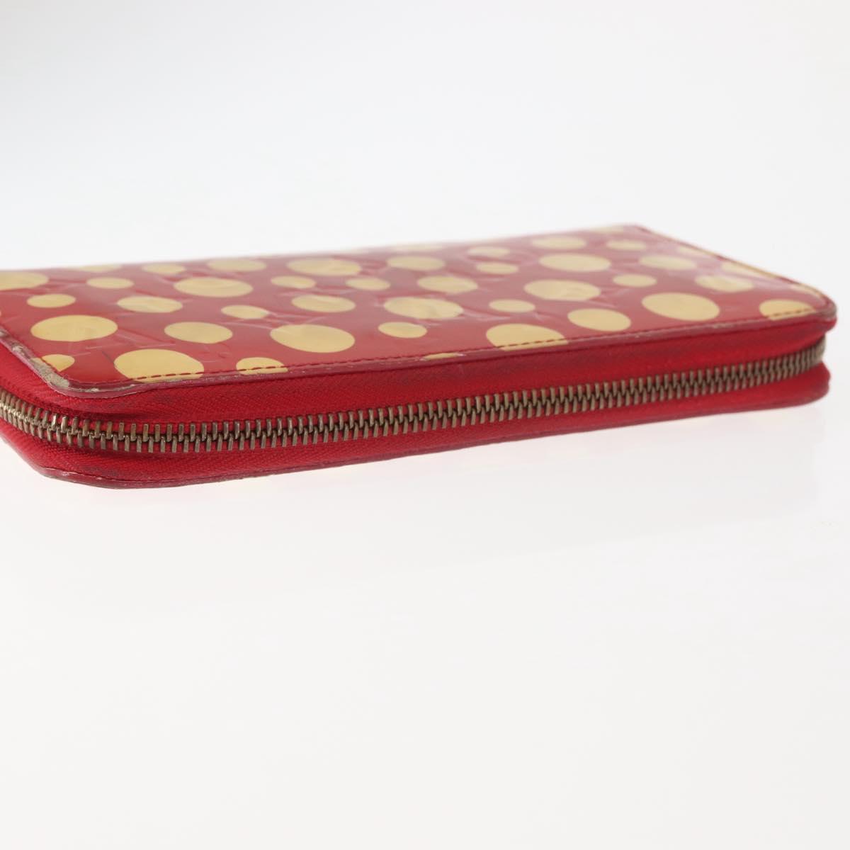 LOUIS VUITTON Monogram Vernis Yayoi Kusama Wallet Rouge M91572 LV Auth 144843