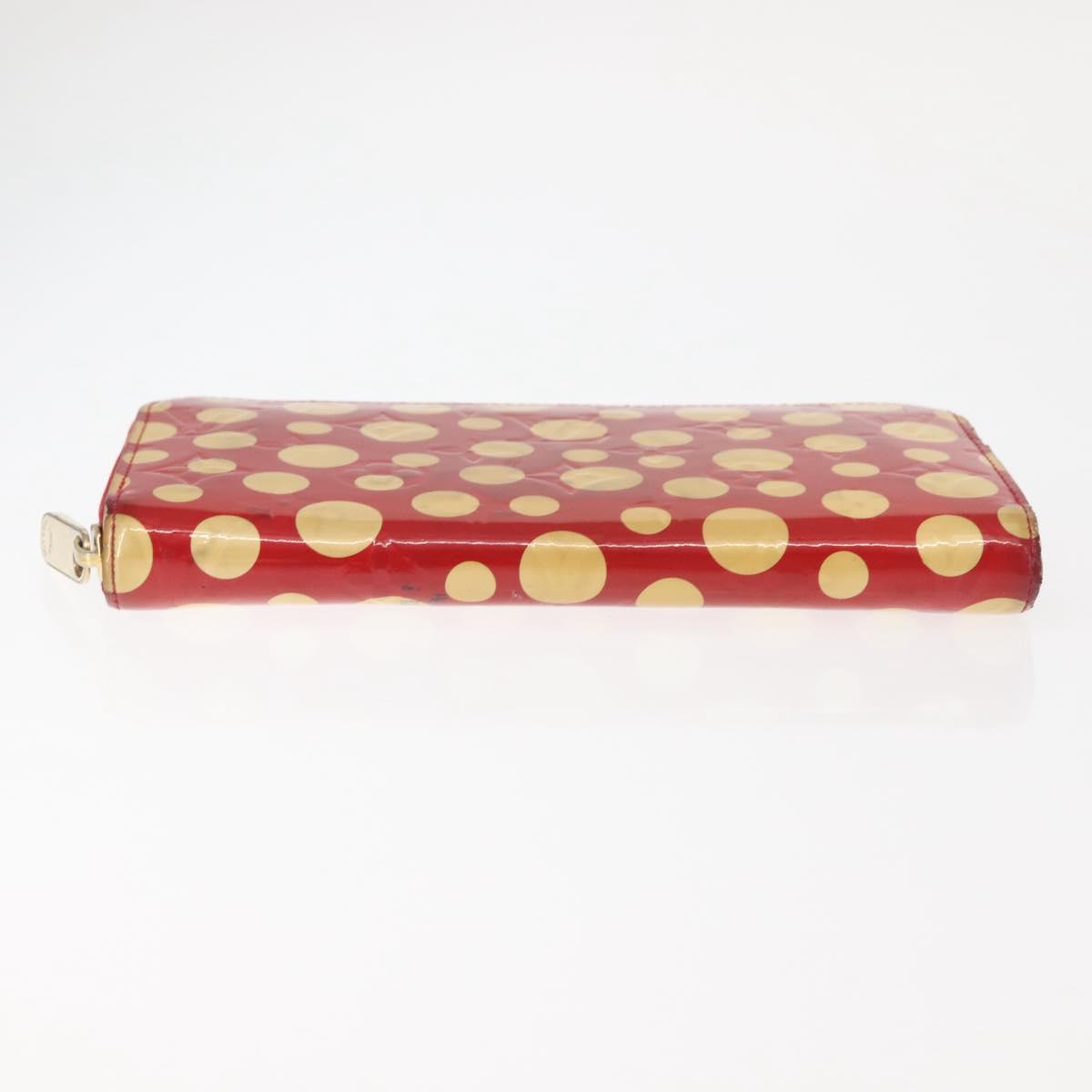 LOUIS VUITTON Monogram Vernis Yayoi Kusama Wallet Rouge M91572 LV Auth 144843