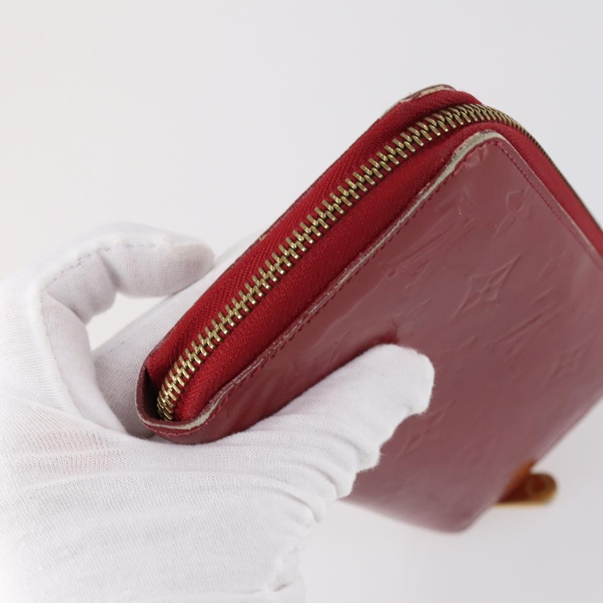 LOUIS VUITTON Monogram Vernis Mat Wallet 3Set Red Beige black LV Auth 144846