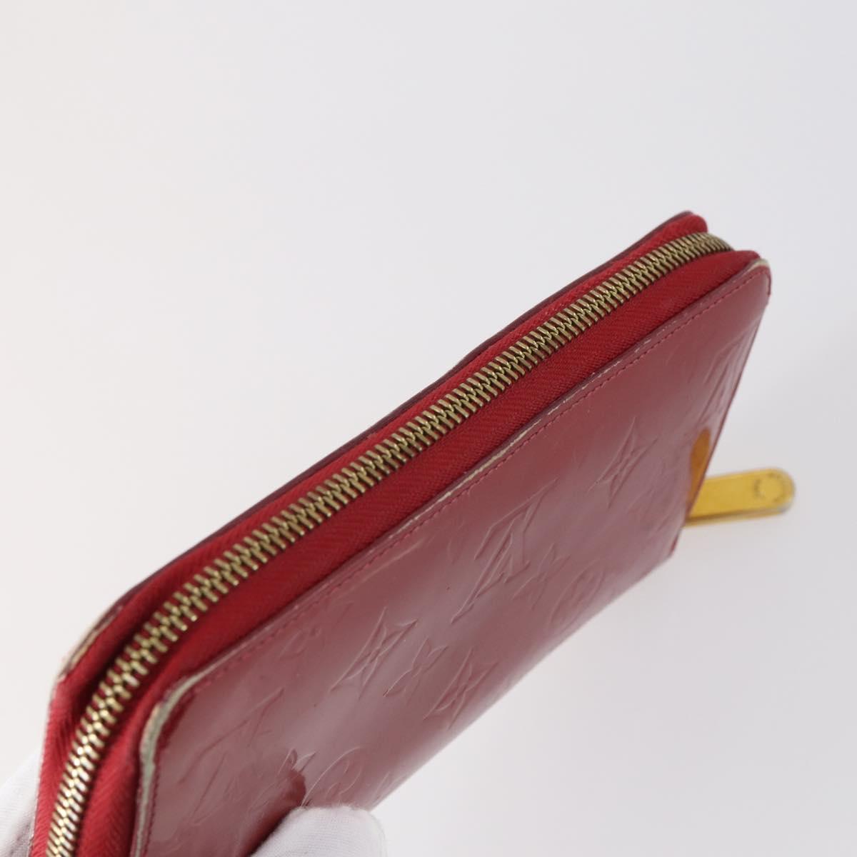 LOUIS VUITTON Monogram Vernis Mat Wallet 3Set Red Beige black LV Auth 144846