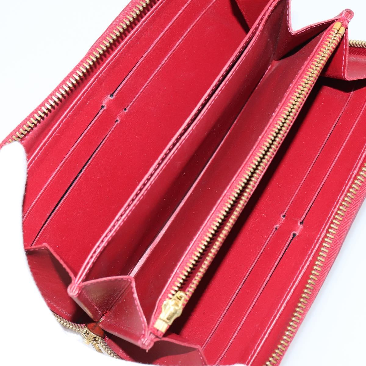 LOUIS VUITTON Monogram Vernis Mat Wallet 3Set Red Beige black LV Auth 144846