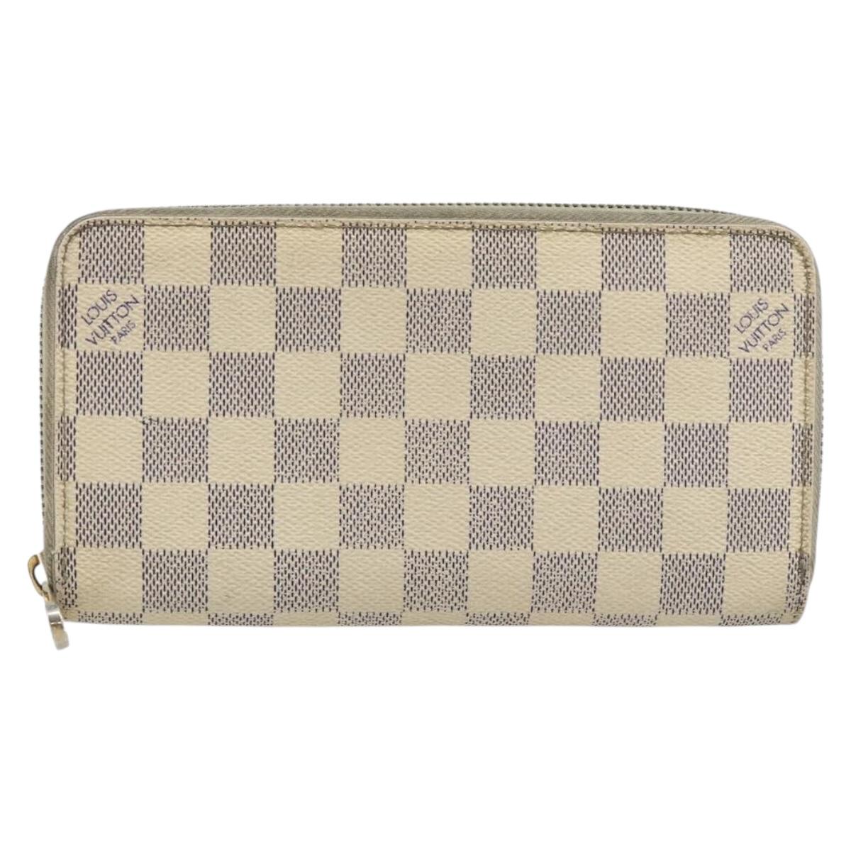 LOUIS VUITTON Damier Azur Zippy Wallet Long Wallet N60019 LV Auth 144850