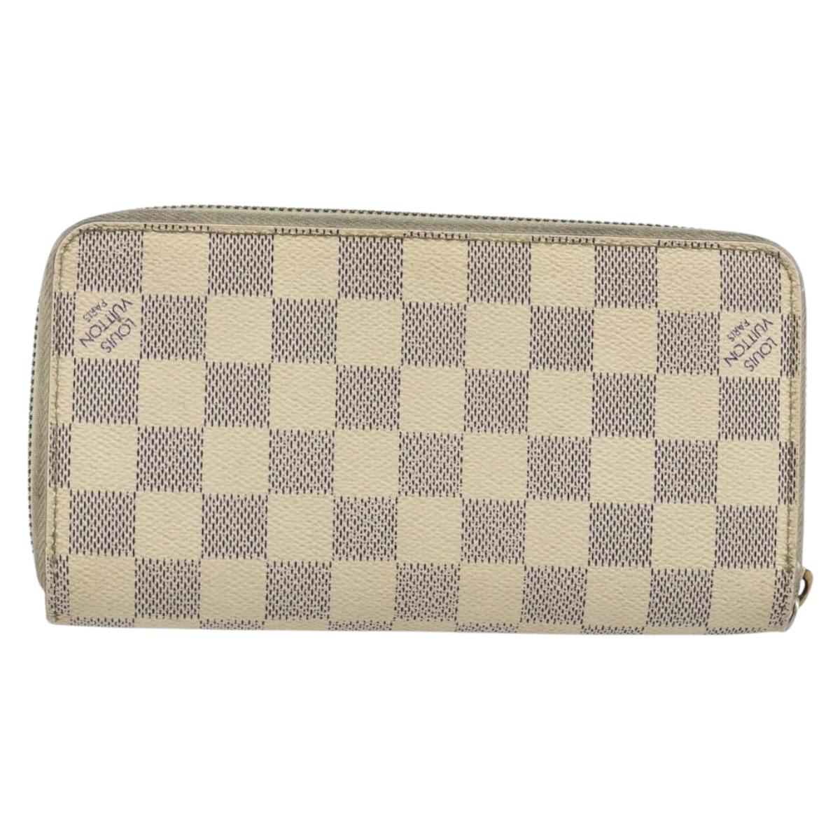 LOUIS VUITTON Damier Azur Zippy Wallet Long Wallet N60019 LV Auth 144850