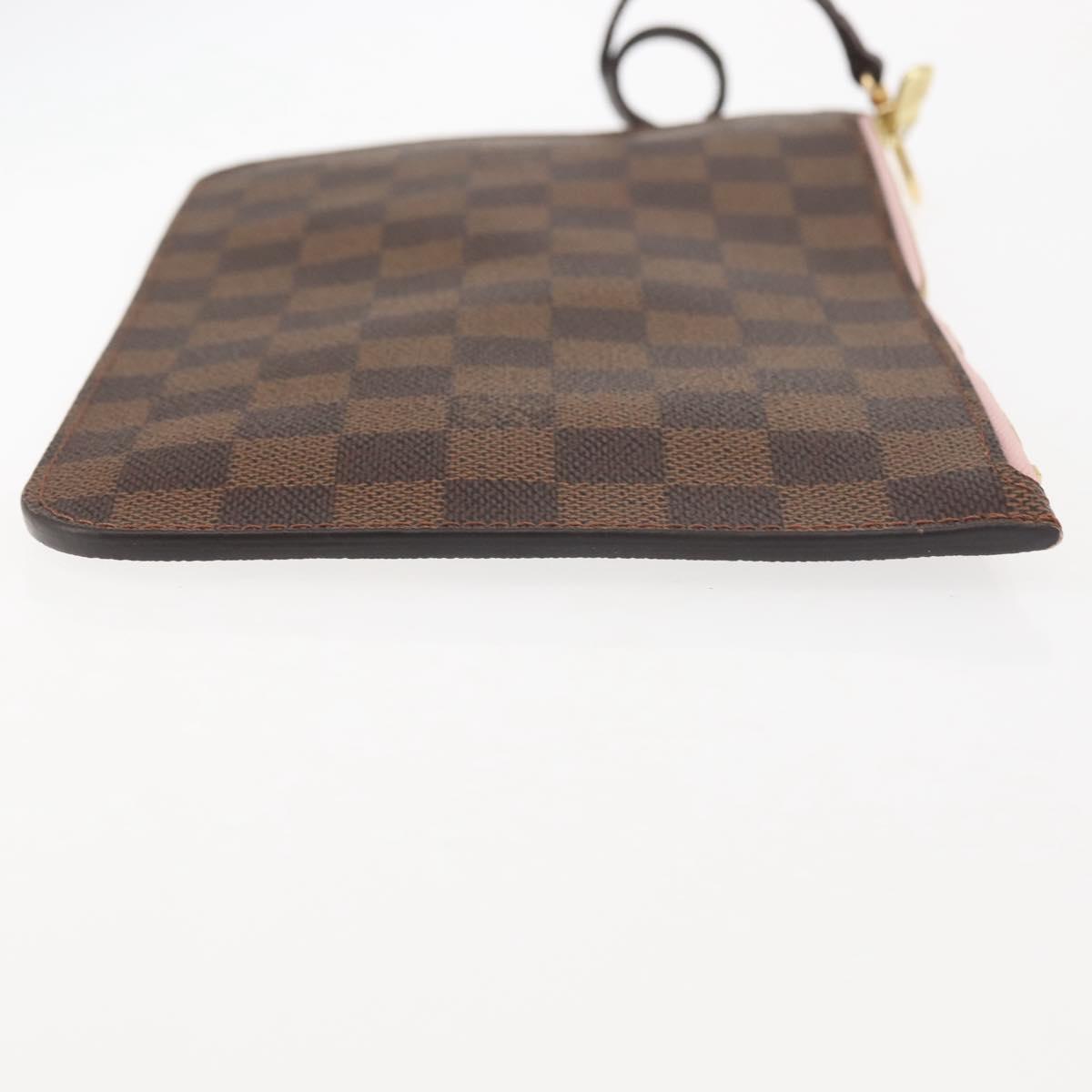 LOUIS VUITTON Damier Ebene Neverfull MM Pouch LV Auth 144865