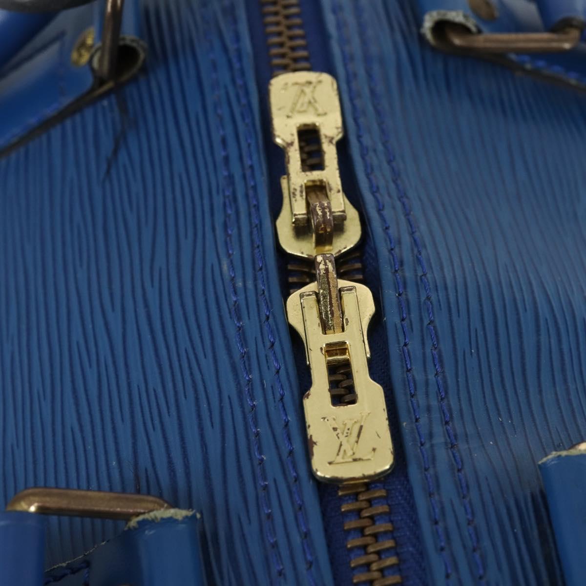 LOUIS VUITTON Epi Keepall 45 Boston Bag Blue M42975 LV Auth 144867