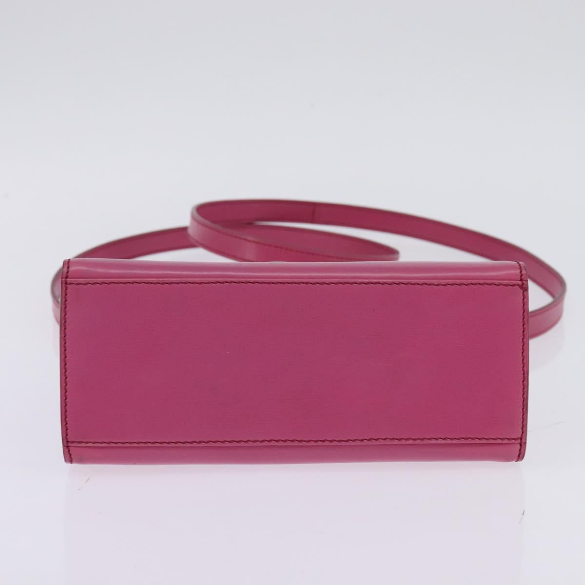 CELINE Hand Bag Leather 2way Pink Gold Auth 144871