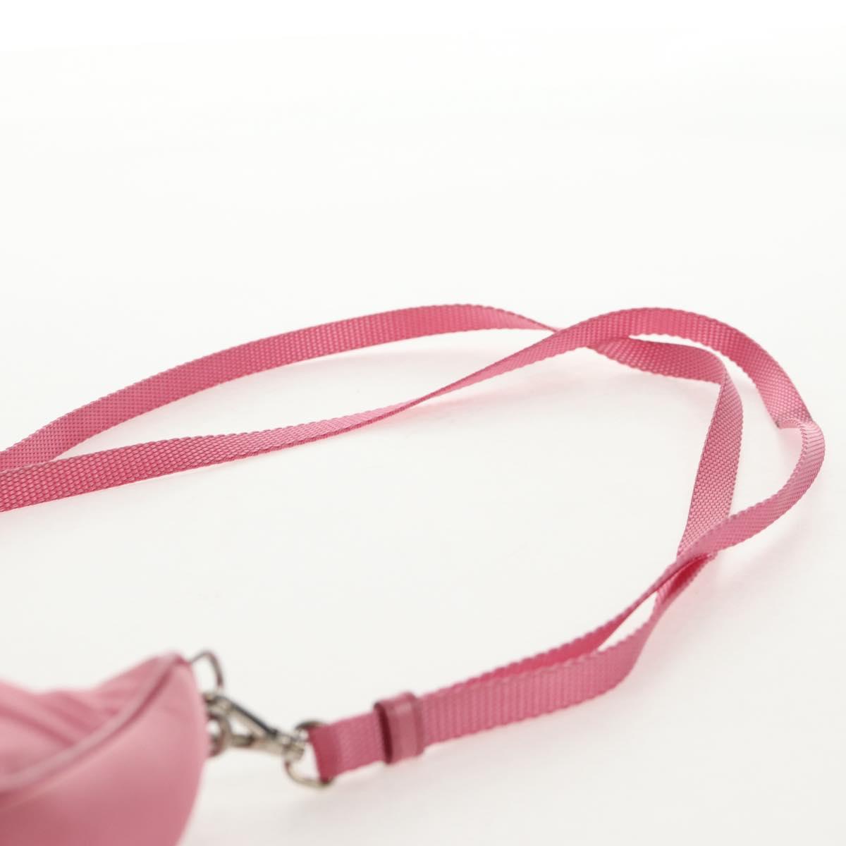 PRADA Shoulder Bag Nylon Pink Silver Auth 144876M