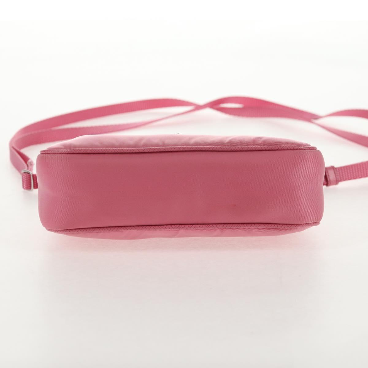 PRADA Shoulder Bag Nylon Pink Silver Auth 144876M