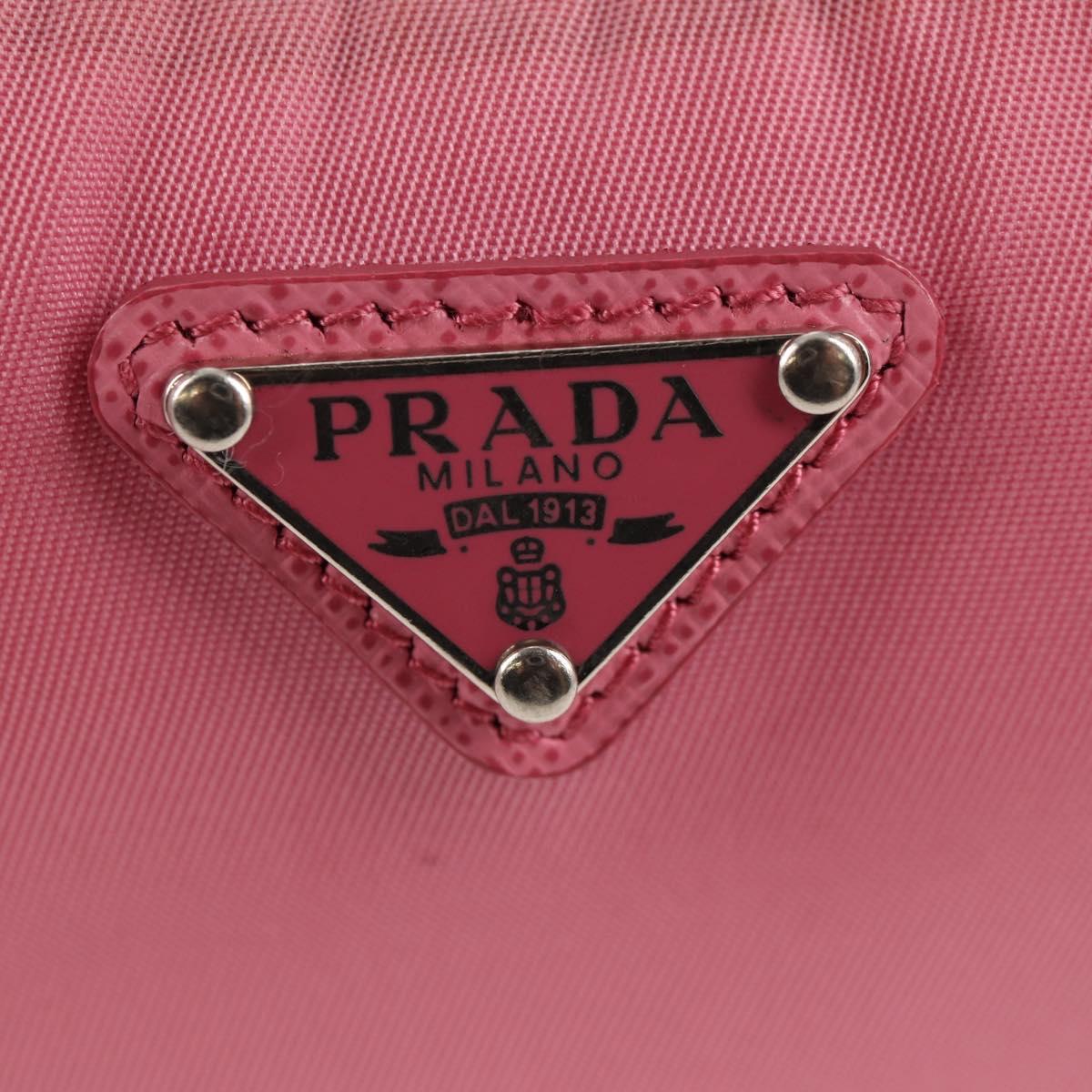 PRADA Shoulder Bag Nylon Pink Silver Auth 144876M
