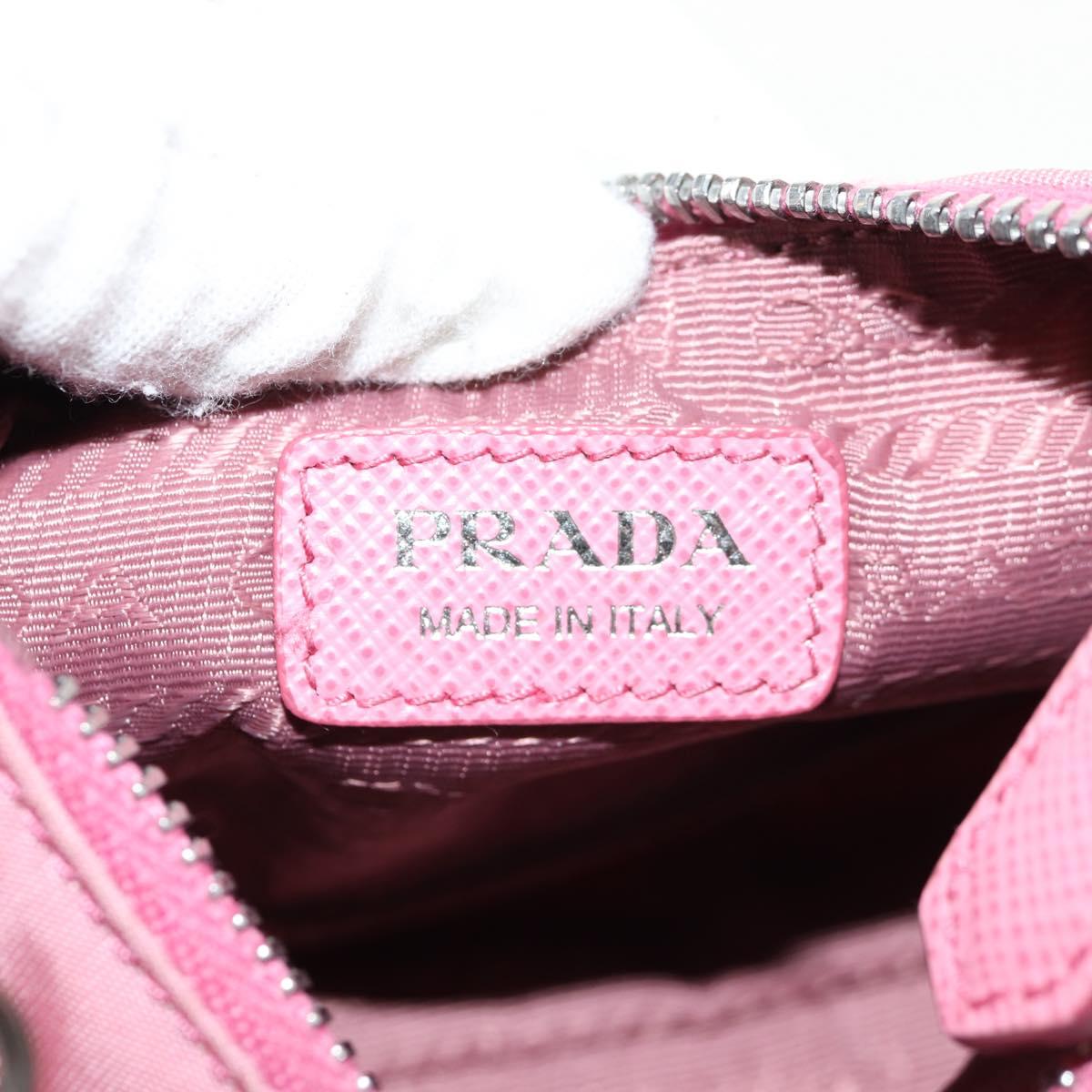 PRADA Shoulder Bag Nylon Pink Silver Auth 144876M