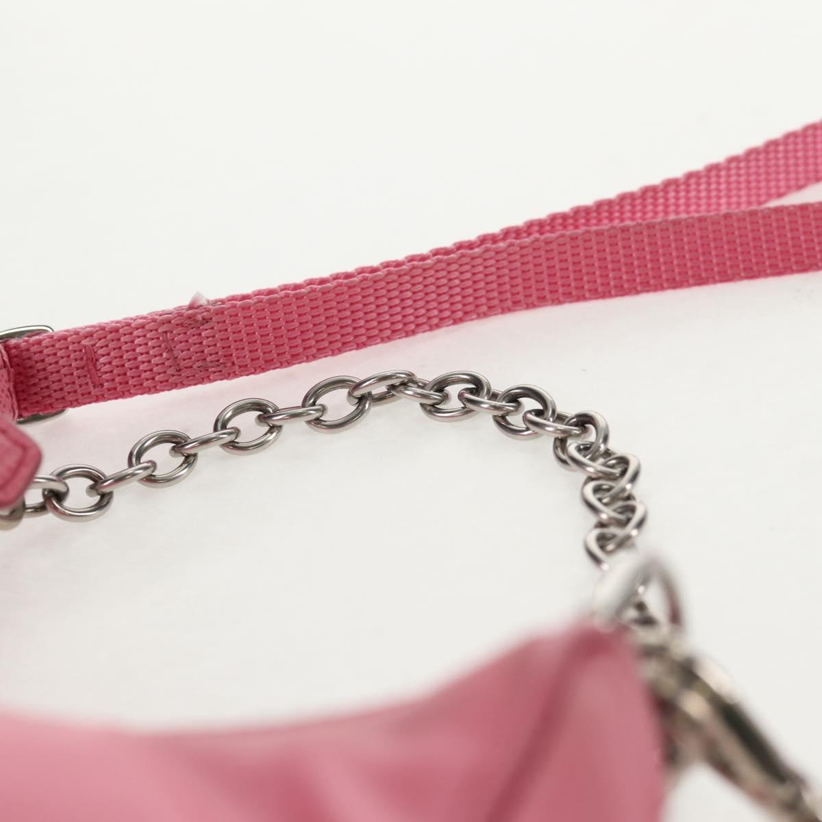 PRADA Shoulder Bag Nylon Pink Silver Auth 144876M