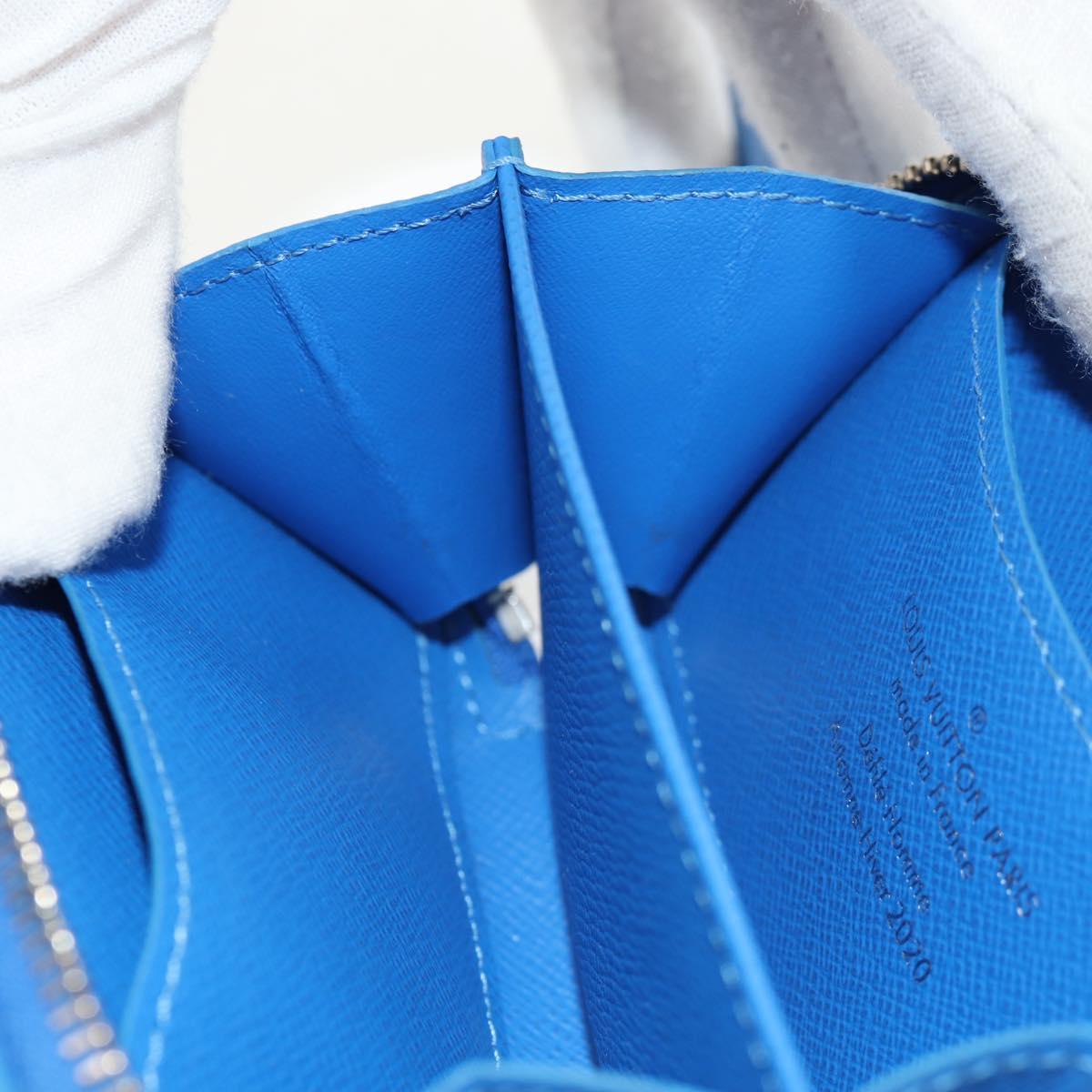 LOUIS VUITTON Clouds Soft Trunk Wallet Blue M45440 LV Auth 144891M