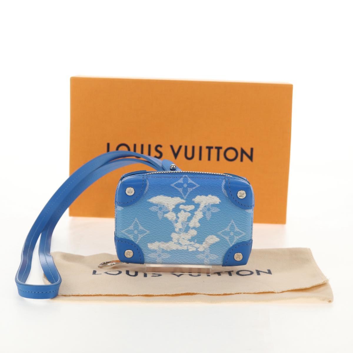 LOUIS VUITTON Clouds Soft Trunk Wallet Blue M45440 LV Auth 144891M