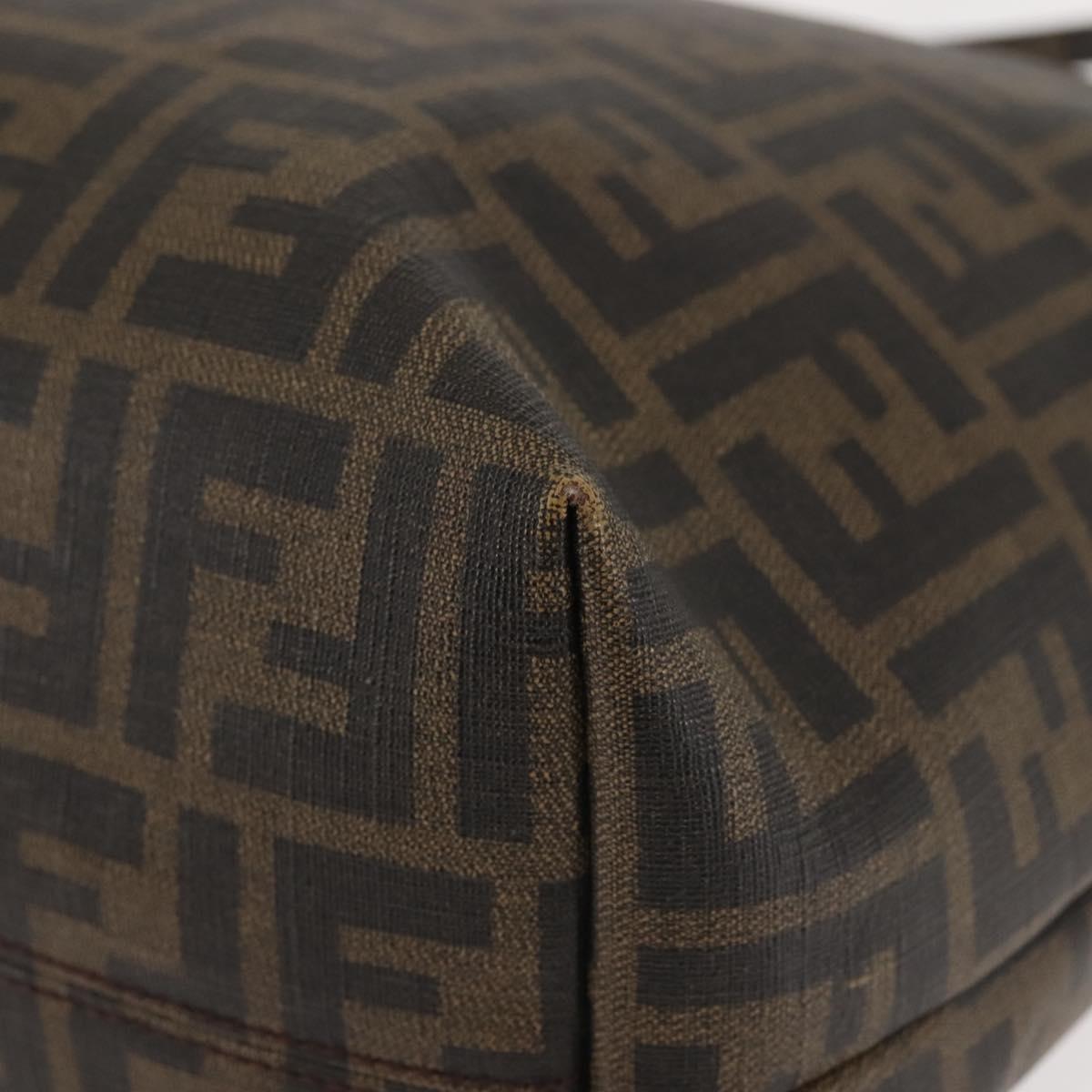 FENDI Zucca Canvas Tote Bag Black Brown Auth 144917