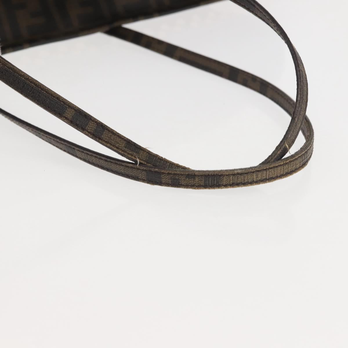 FENDI Zucca Canvas Tote Bag Black Brown Auth 144917