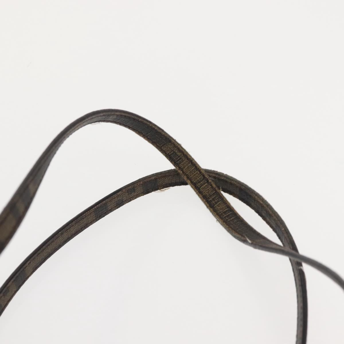 FENDI Zucca Canvas Tote Bag Black Brown Auth 144917