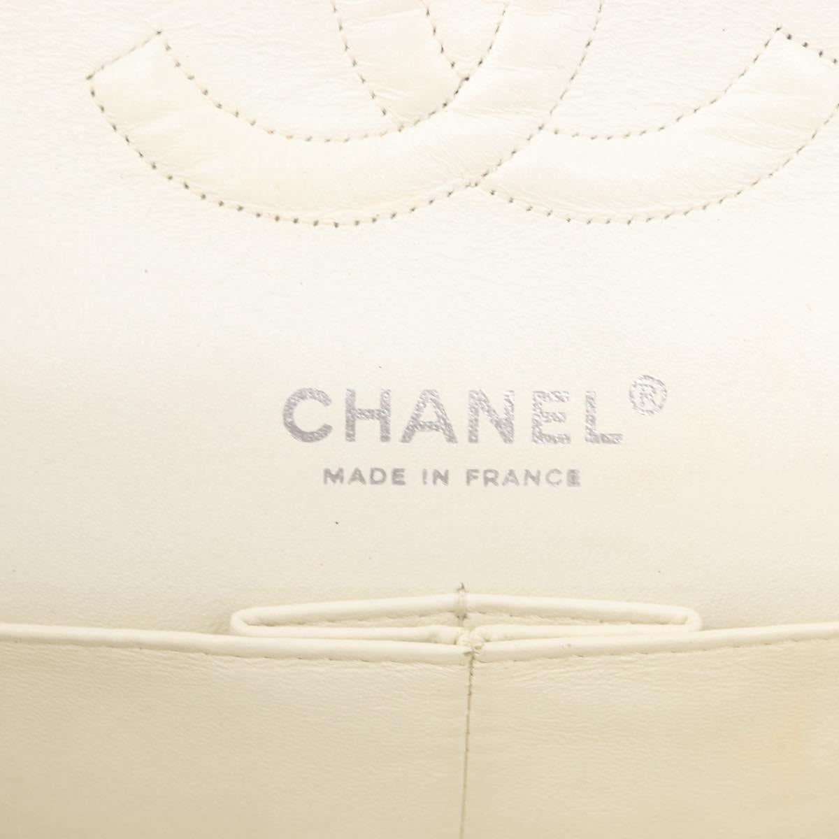 CHANEL Chain Matelasse25 Bag Patent leather Yellow Silver CC Auth 144925