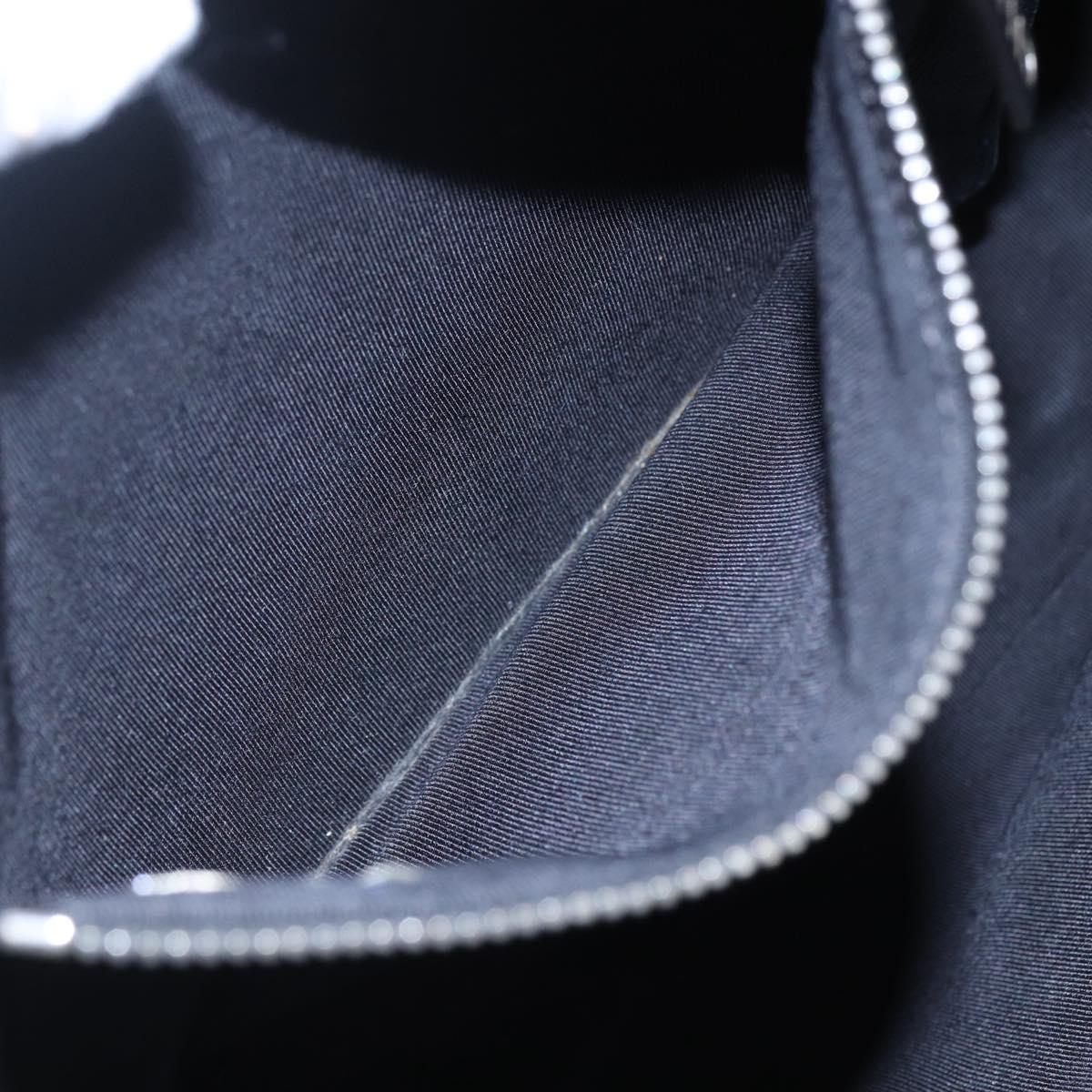 CHANEL Choco Bar Camelia Tote Bag Canvas Gray Silver CC Auth 144927