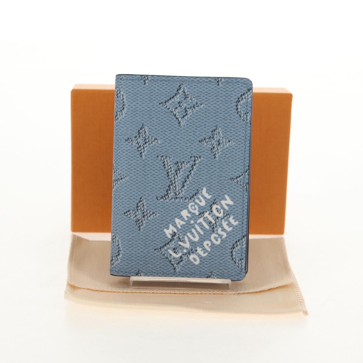 LOUIS VUITTON Heritage Organizer De Poch Card Case Blue M14688 LV Auth 144932M