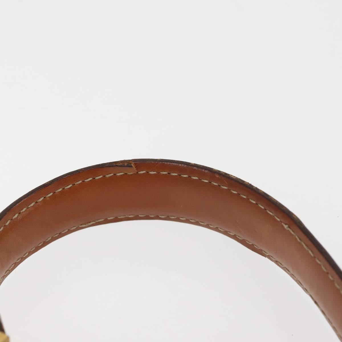 CELINE Macadam Canvas Hand Bag PVC Leather Brown Gold Auth 144937