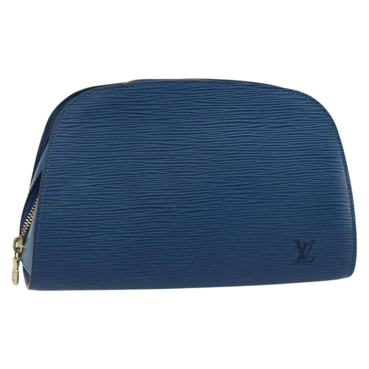 LOUIS VUITTON Epi Dauphine GM Pouch Blue M48435 LV Auth 144943
