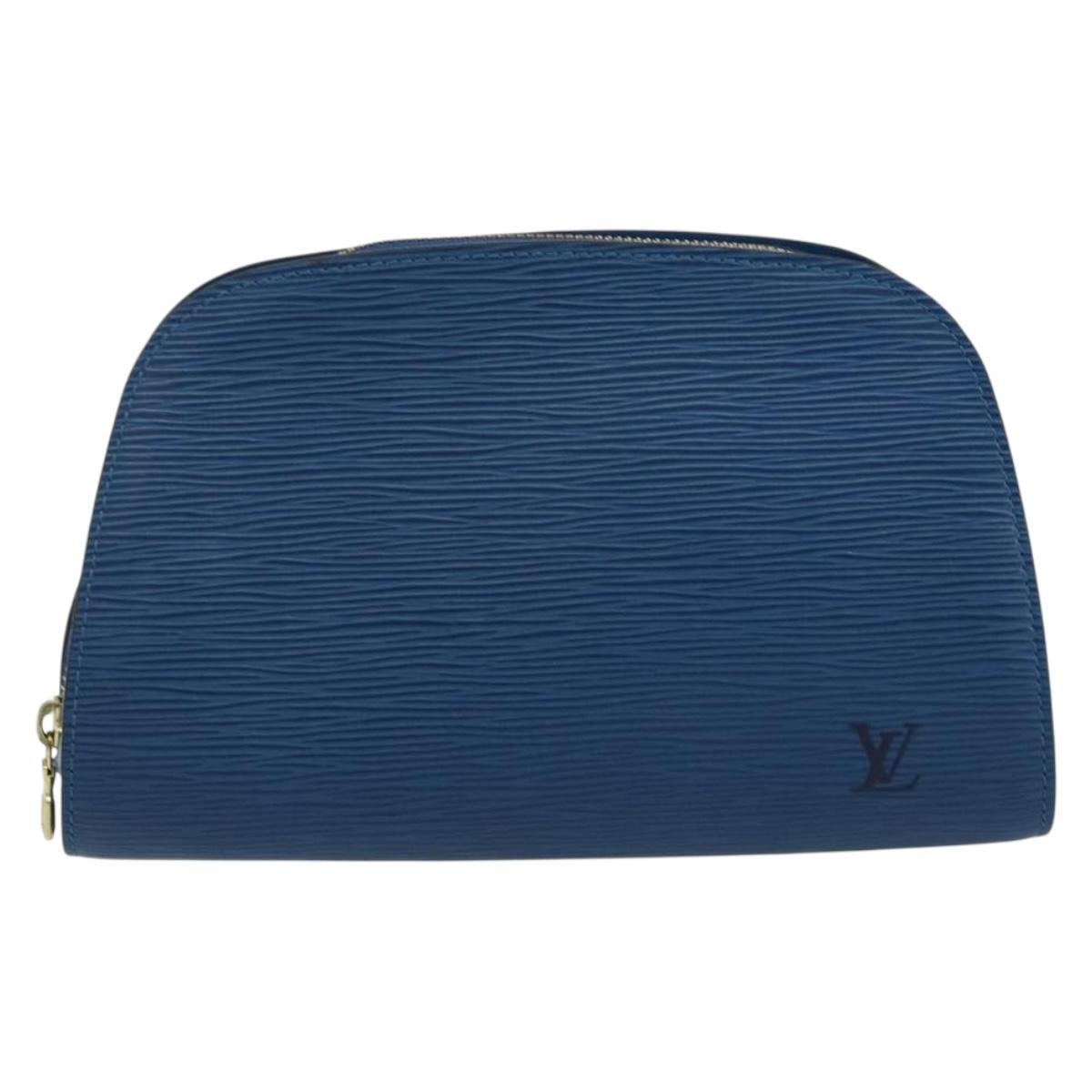 LOUIS VUITTON Epi Dauphine GM Pouch Blue M48435 LV Auth 144943