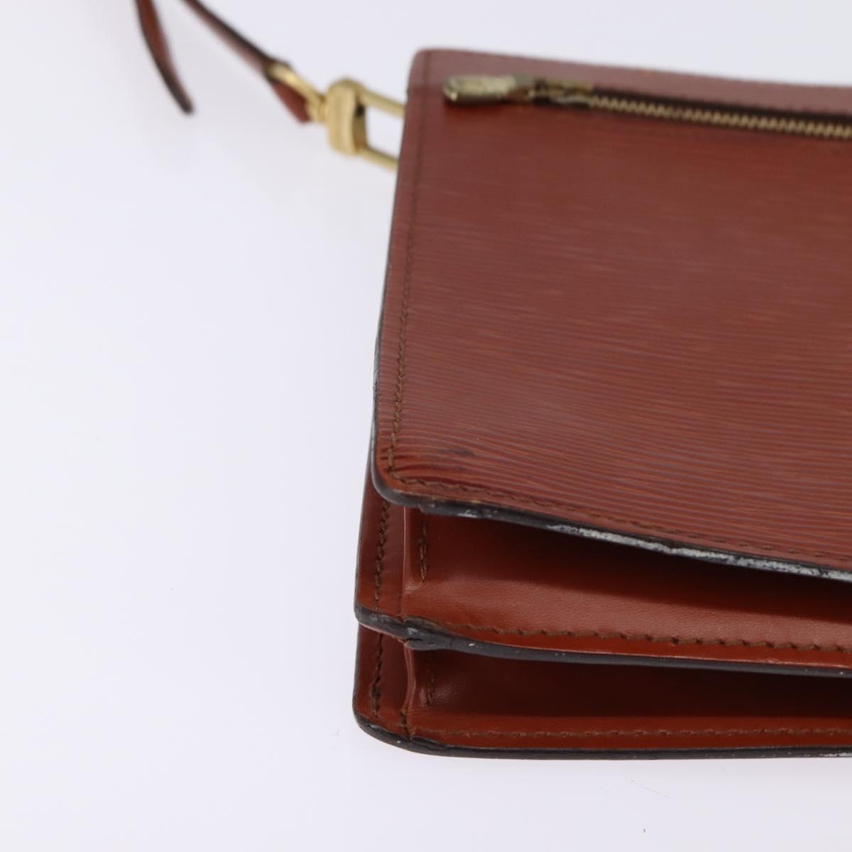 LOUIS VUITTON Epi Angian Clutch Bag Brown M52113 LV Auth 144944
