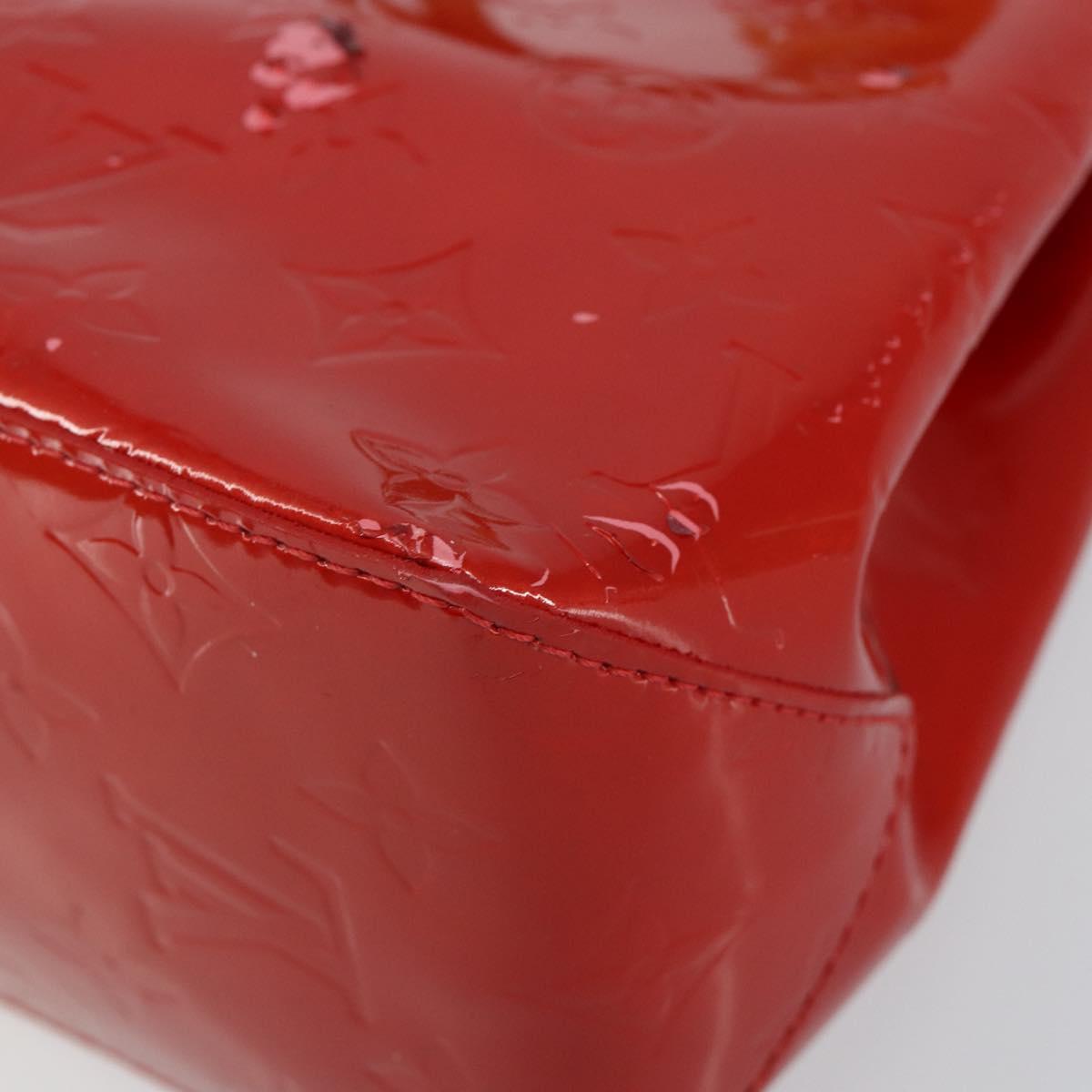 LOUIS VUITTON Monogram Vernis Reade PM Hand Bag Red Rouge M91088 LV Auth 144948