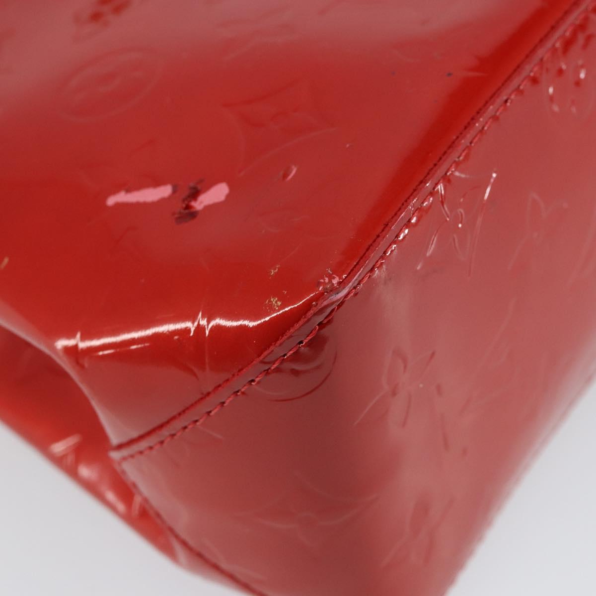 LOUIS VUITTON Monogram Vernis Reade PM Hand Bag Red Rouge M91088 LV Auth 144948