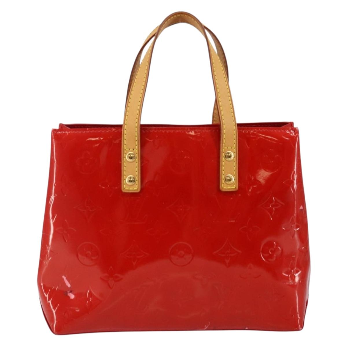 LOUIS VUITTON Monogram Vernis Reade PM Hand Bag Red Rouge M91088 LV Auth 144948