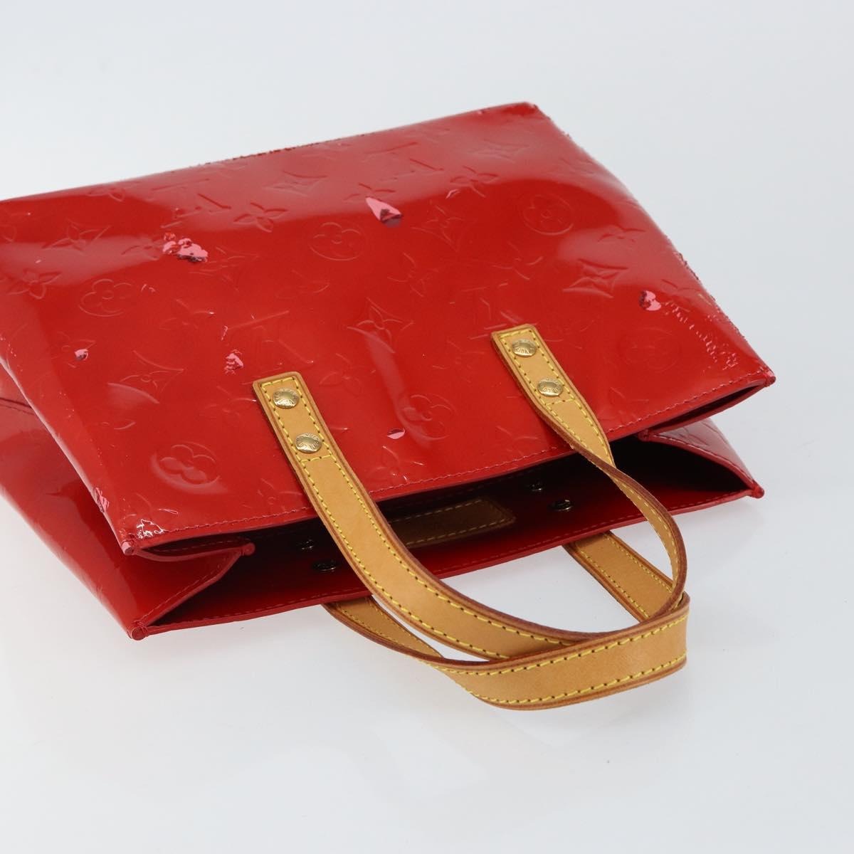 LOUIS VUITTON Monogram Vernis Reade PM Hand Bag Red Rouge M91088 LV Auth 144948